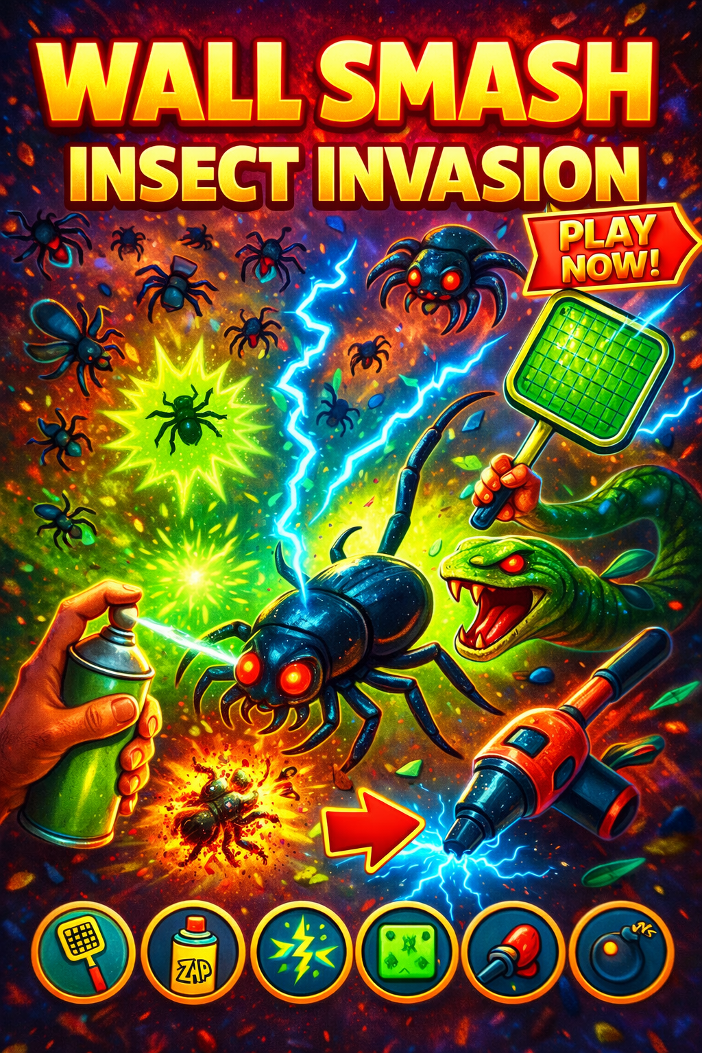 Smash Insects Wall Smash: Insect Invasion | Astrocade