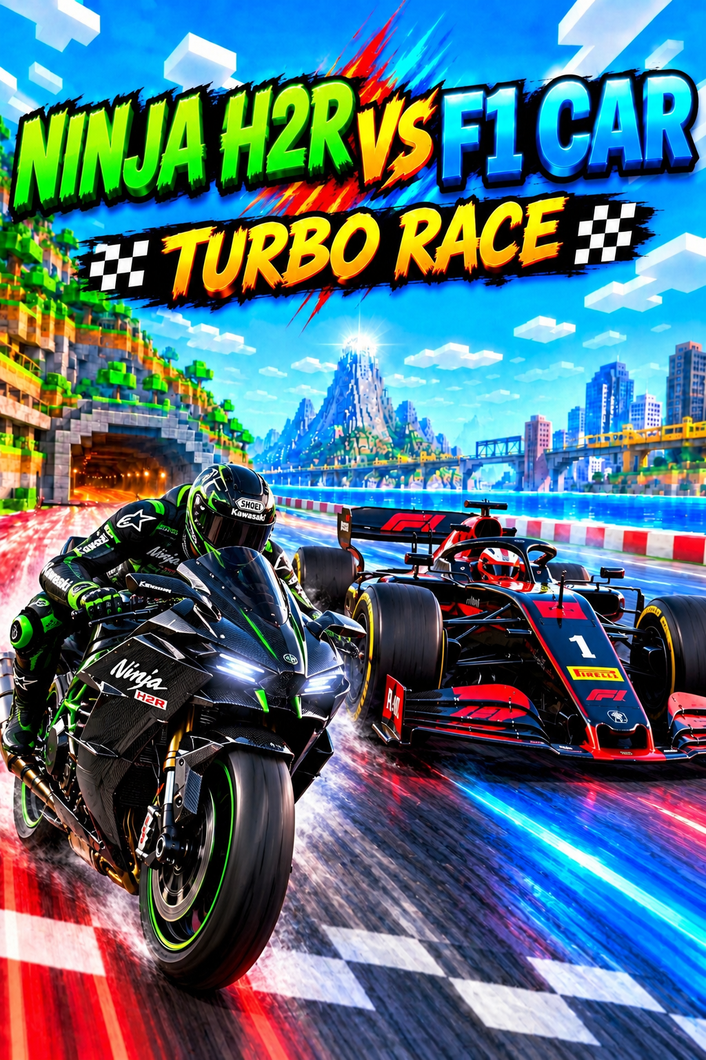 NINJA H2R VS F1 CAR : Speed Battle | Astrocade